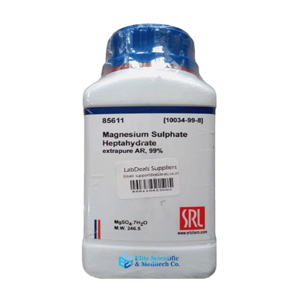 Magnesium Sulphate Heptahydrate extra pure AR (MgSO4.7H2O), 99% 500Gm