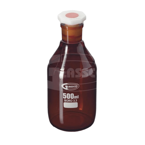 Narrow Mouth Amber Glass Reagent Bottle DIN/ISO, ESMC, Glassco, UK