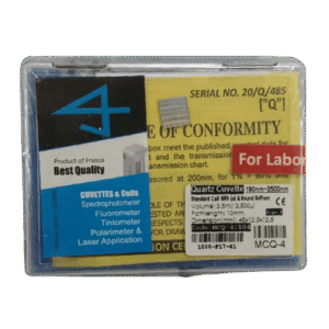 Glass Cuvette Cell 190nm ˜ 2500nm, MCQ-4, ESMC, Optiglass, India