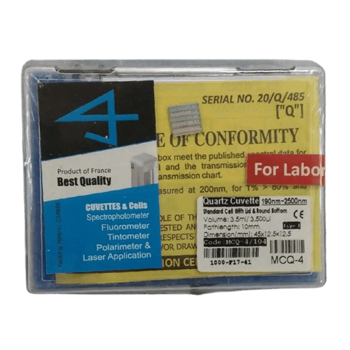 Glass Cuvette Cell 190nm ˜ 2500nm, MCQ-4, ESMC, Optiglass, India