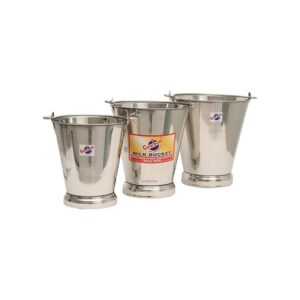 Stainless Steel Food Grade Milk Bucket & Lid 13 Liter with Lid, ESMC, Cowbell, India