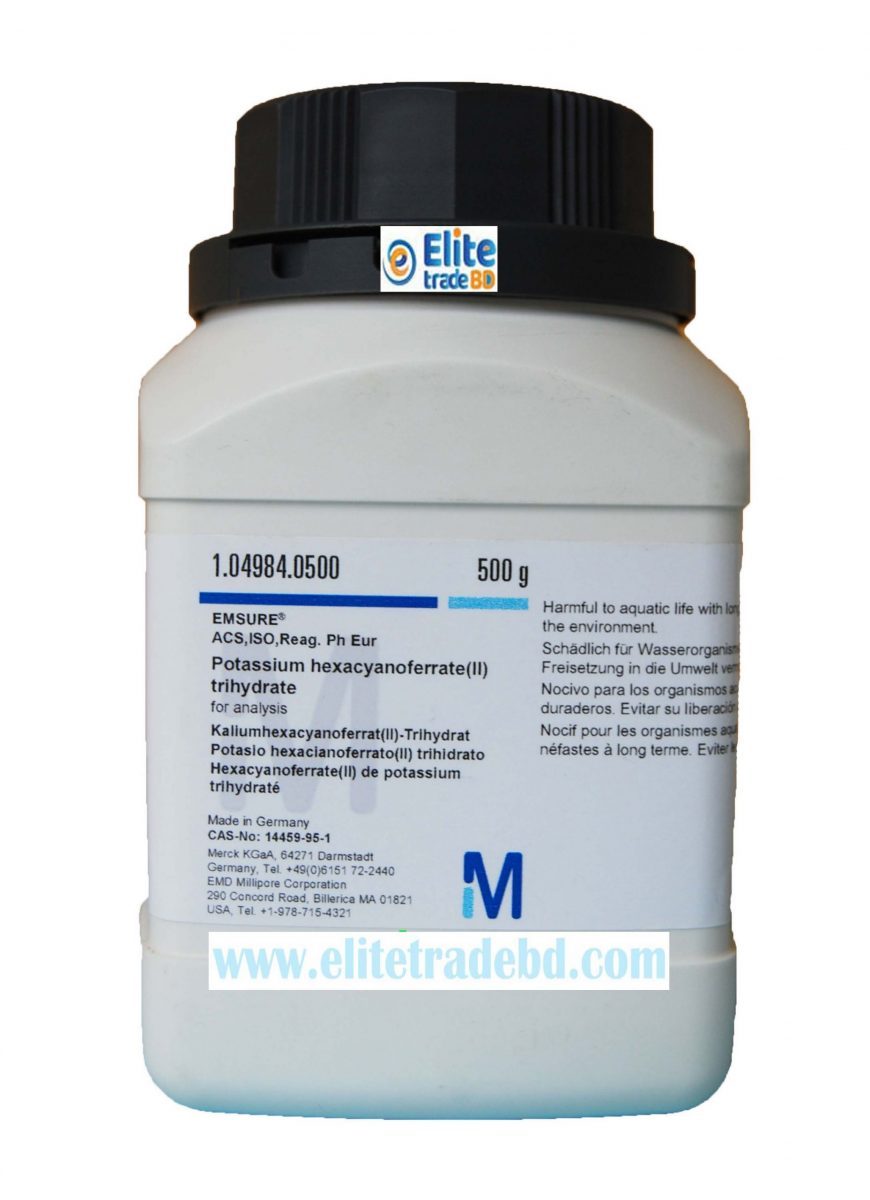 Potassium hexacyanoferrate (II) trihydrate for analysis EMSURE® ACS, ISO, Reag. Ph Eur